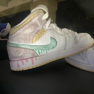 COPY - Kids /girls / youth Jordan’s 1 paint drip shoes